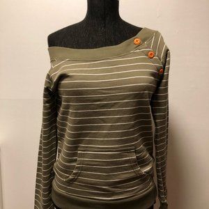 Stussy Girls Line Boat Neck Sweat – Olive